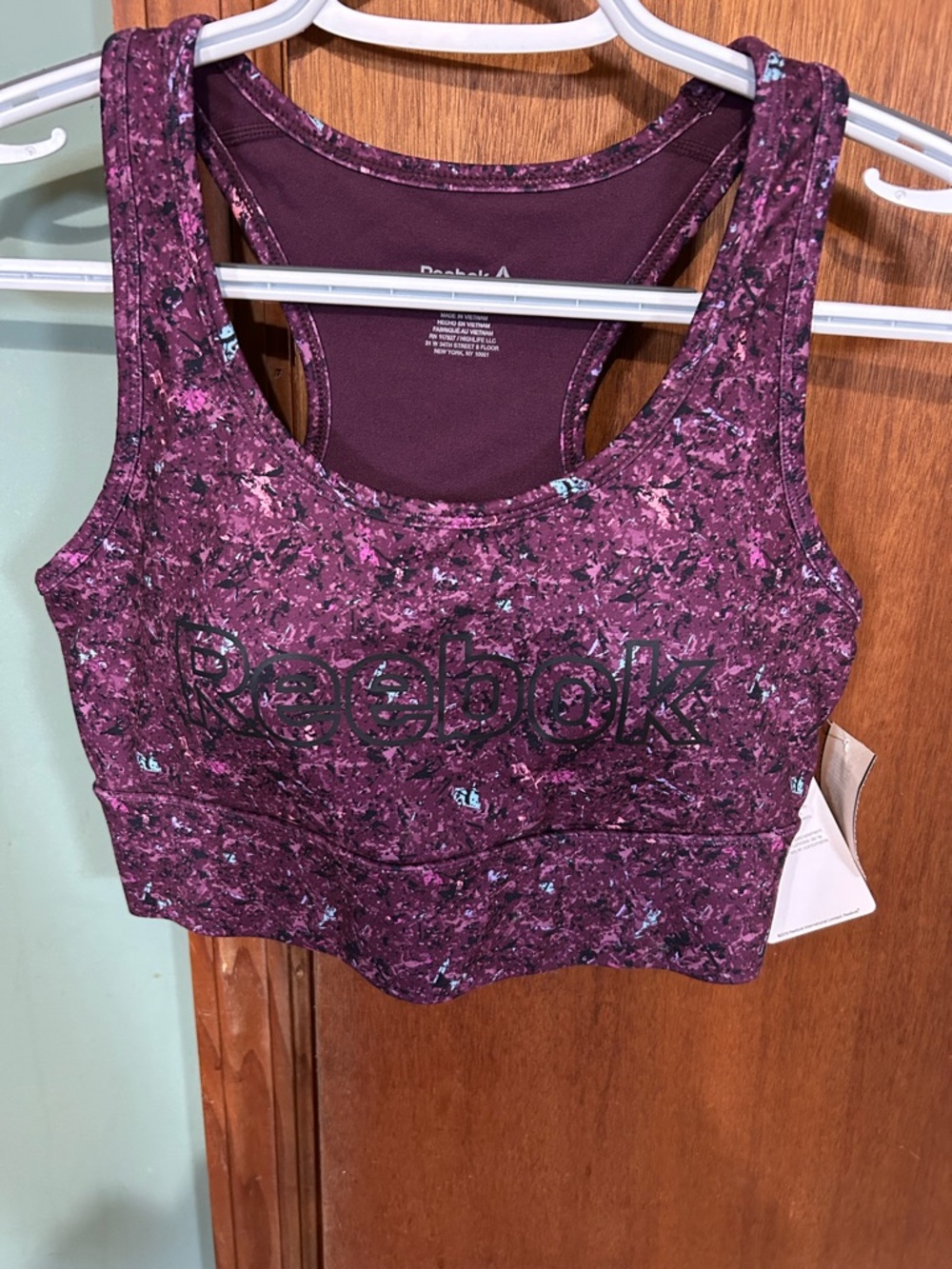 Reebok Plum Speckled Racerback Sports Bra